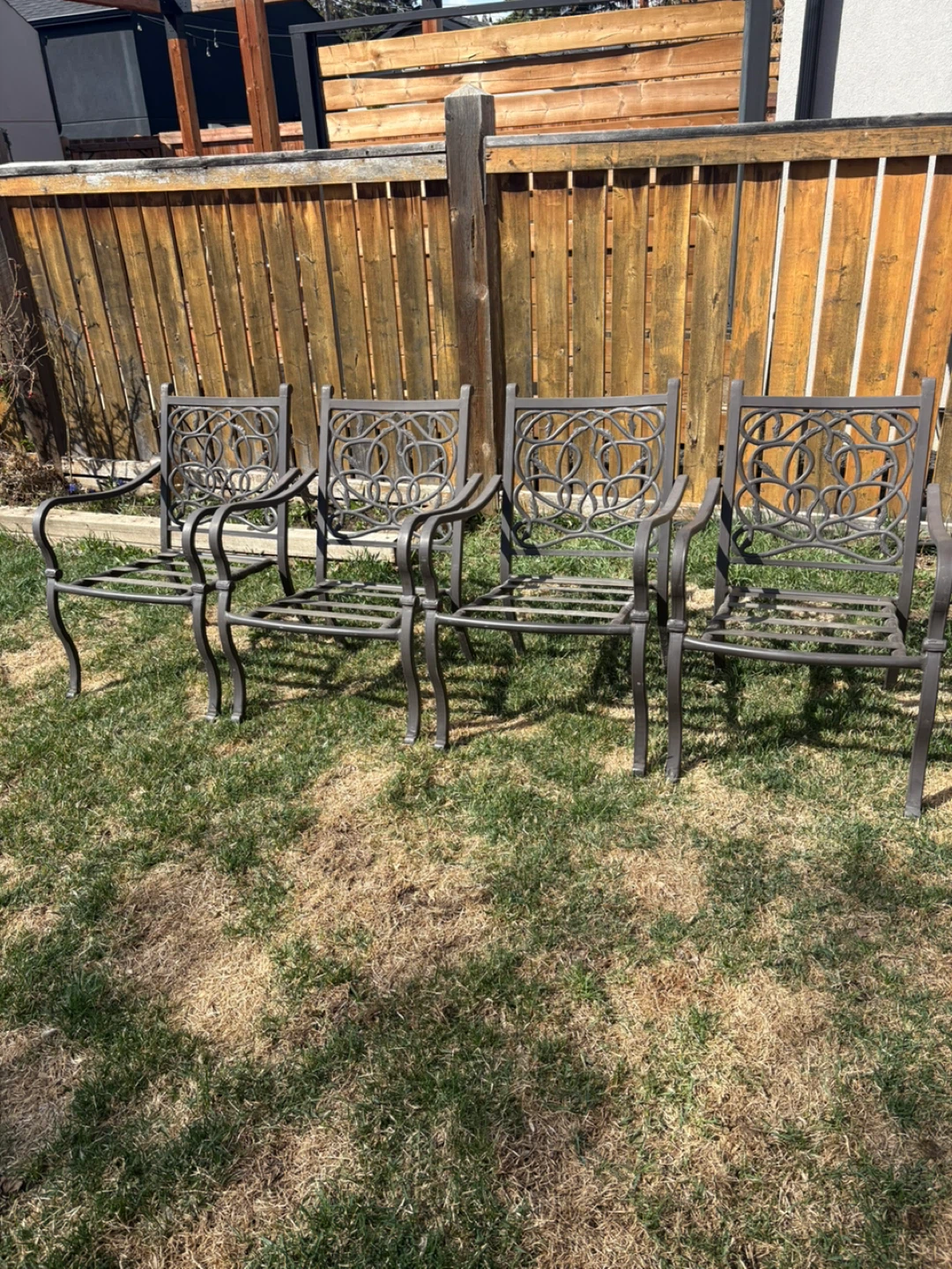 4 Wrought Iron Outdoor Chairs