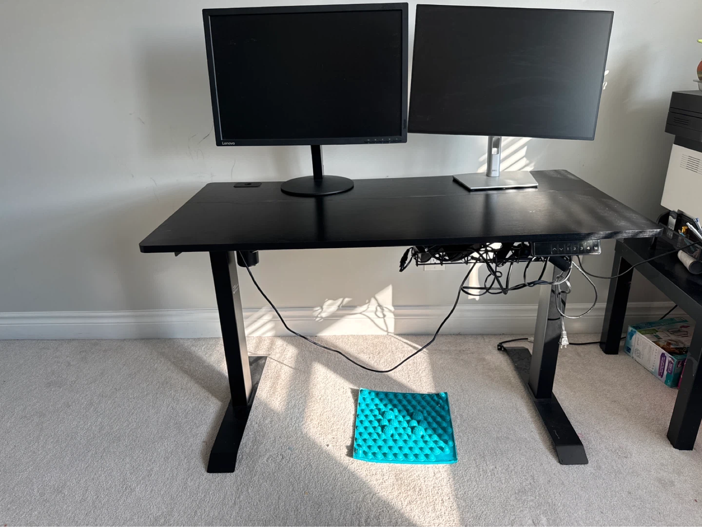 Black Standing Desk and sitting desk