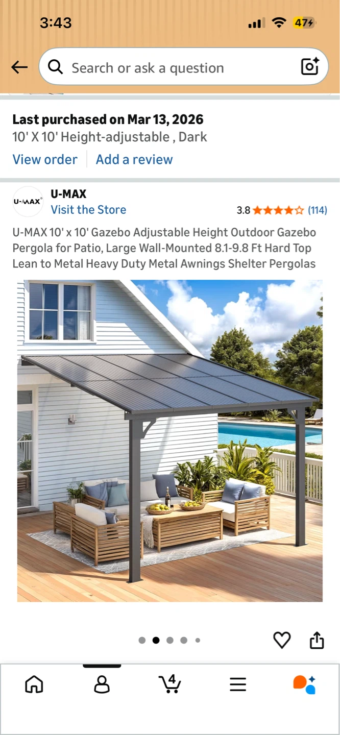 U-MAX 10' x 10' Gazebo Pergola