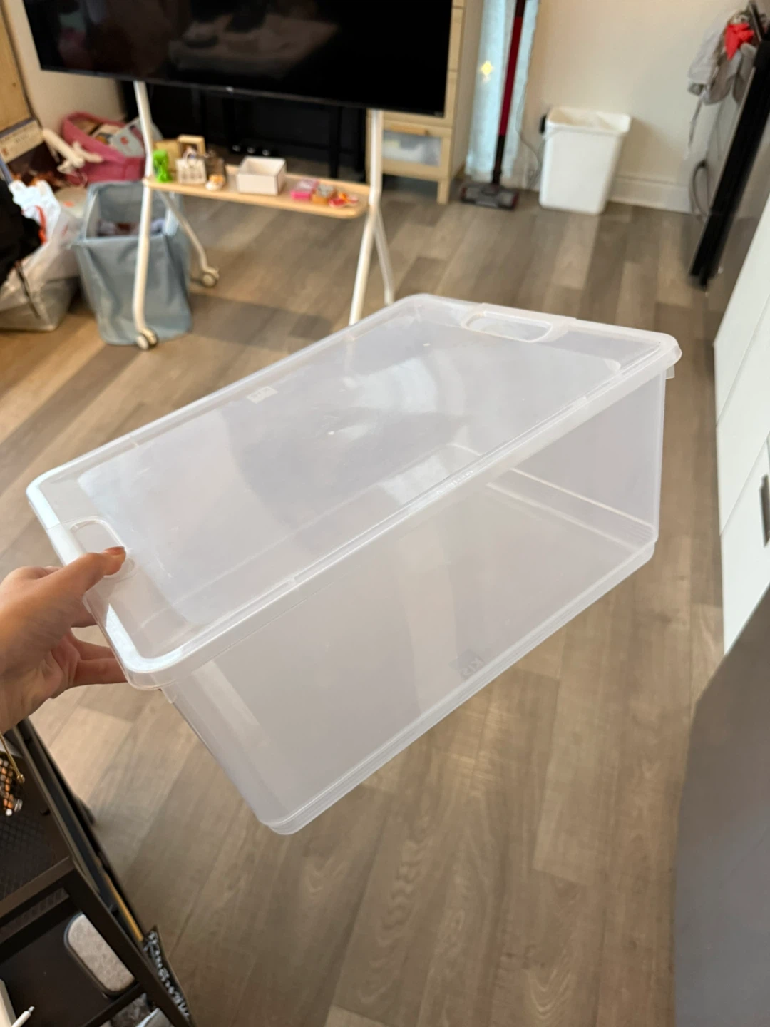 Clear Plastic Storage Bin with Lid