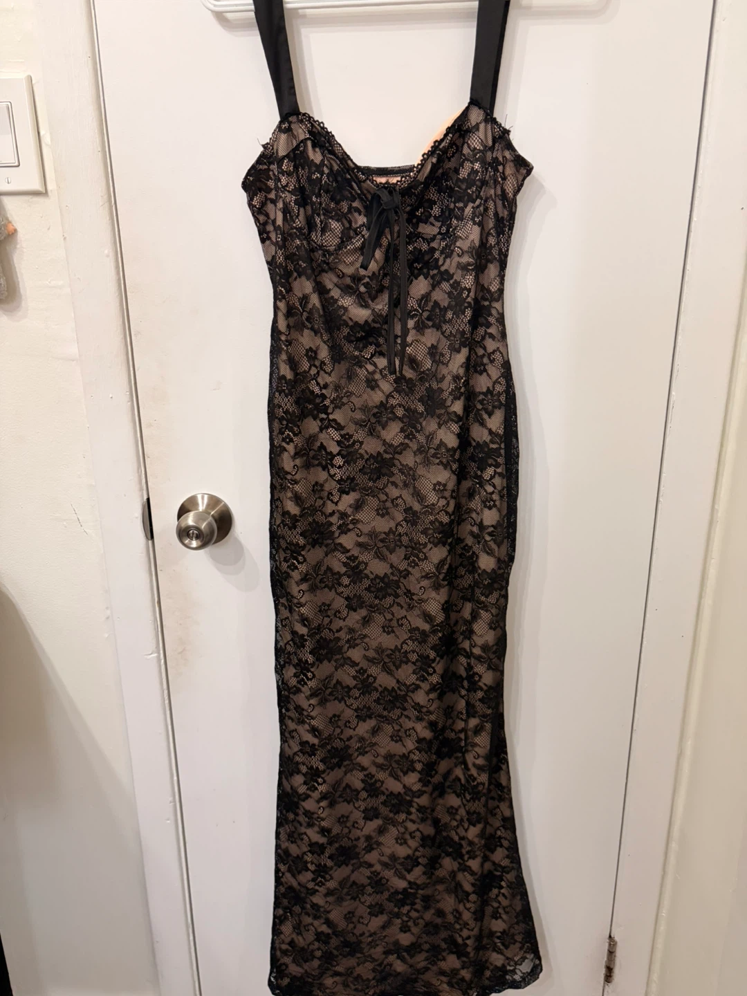 Long Black Lace Dress, Worn Once