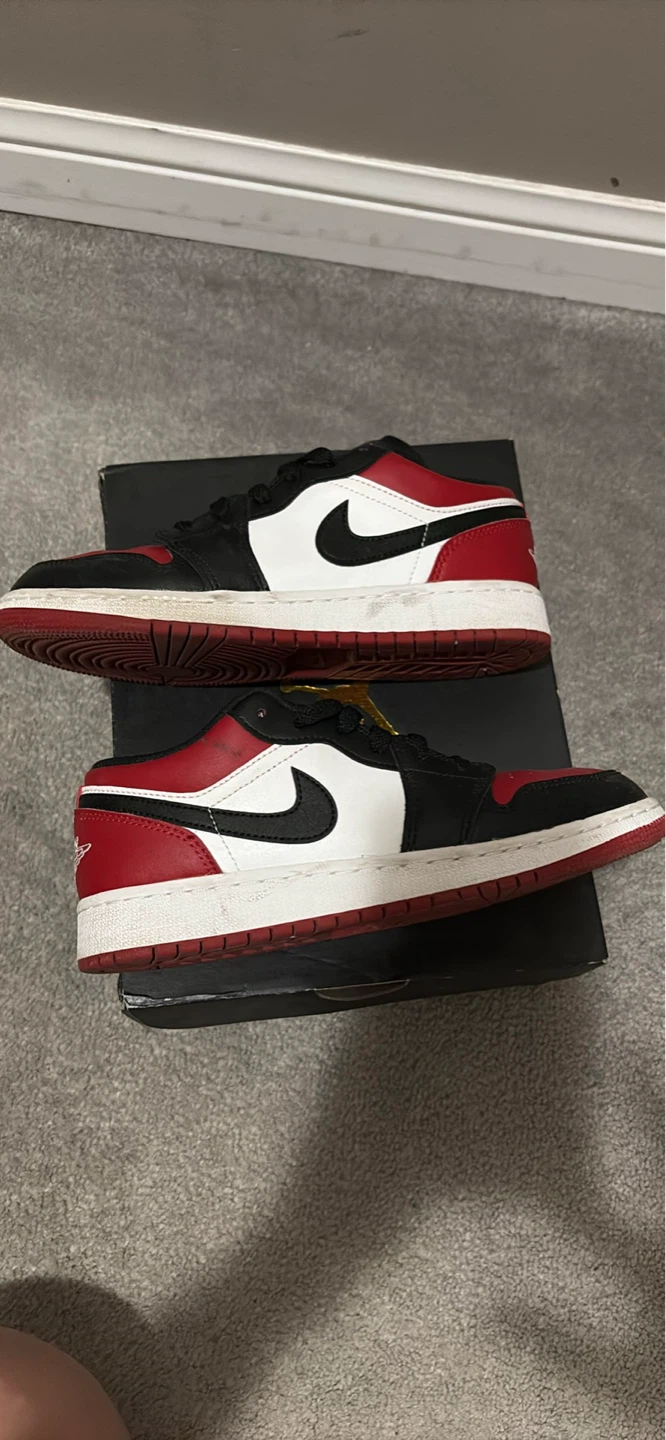 Air Jordan 1 Low (TD) "Black Red White" Shoes