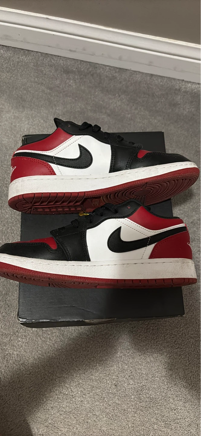 Air Jordan 1 Low (TD) "Black Red White" Shoes - photo 2