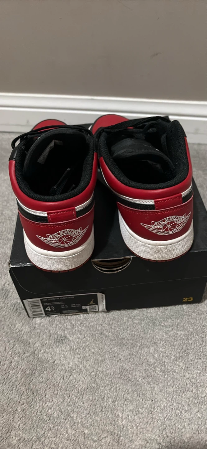 Air Jordan 1 Low (TD) "Black Red White" Shoes - photo 3