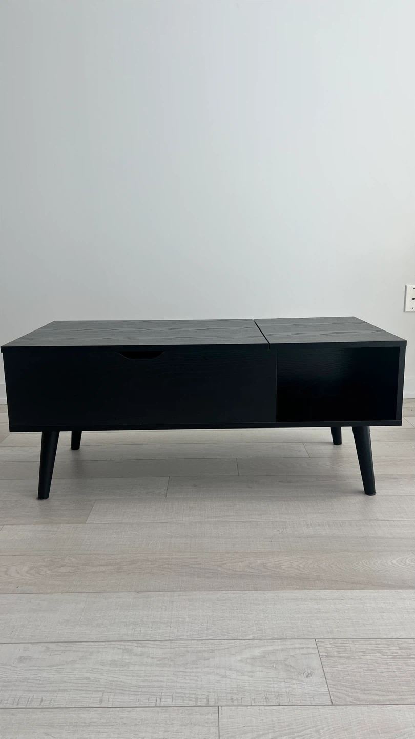 Black Lift Top Coffee Table with Storage - photo 3