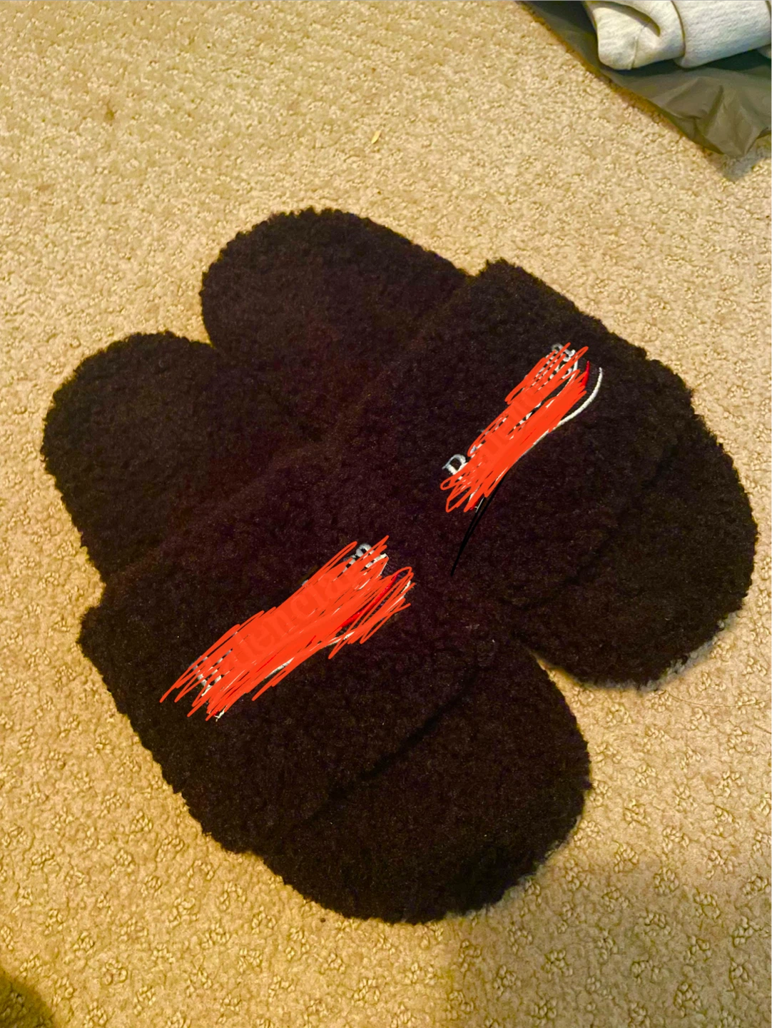 Balenciaga Black Furry Slides