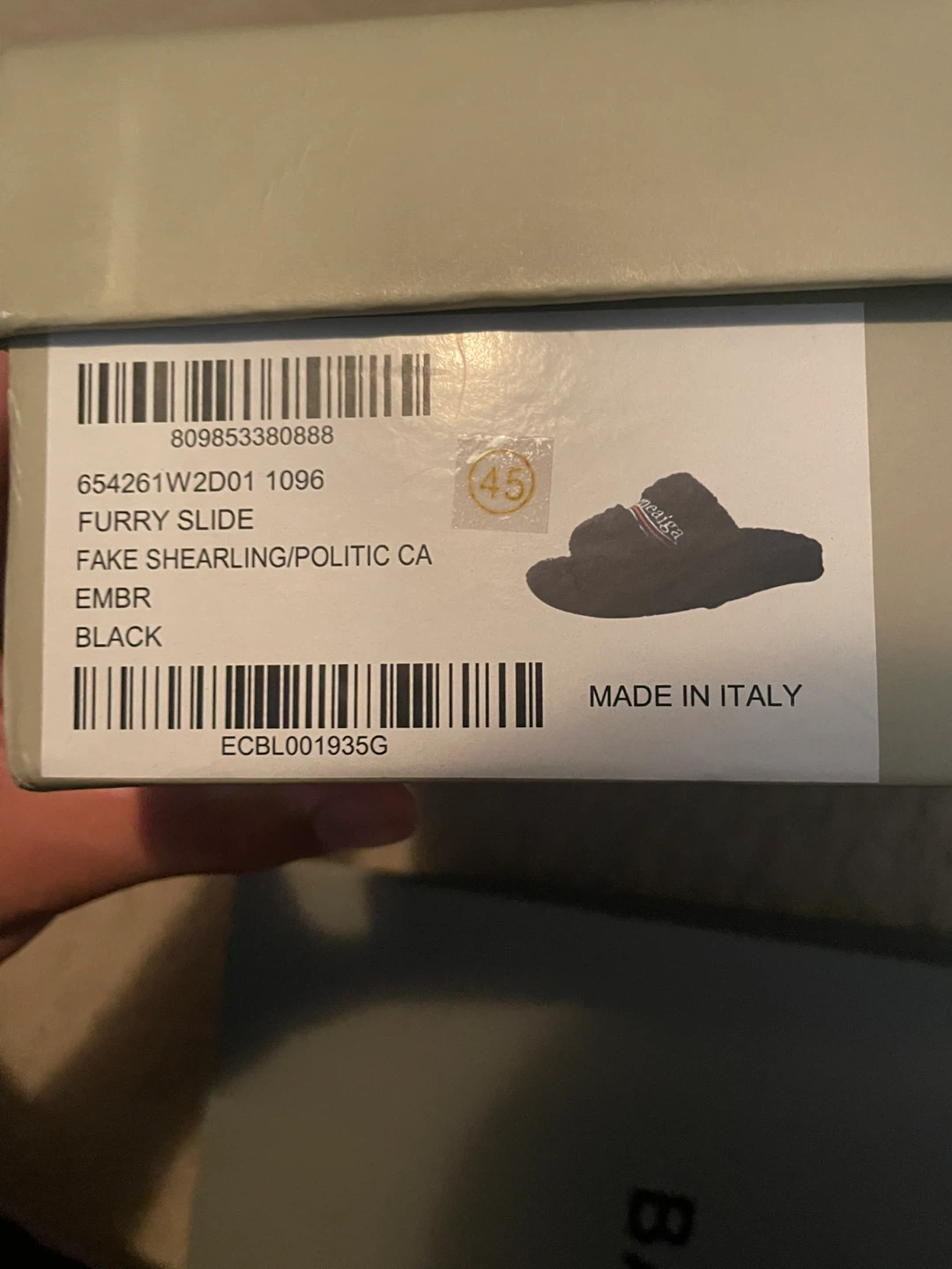 Balenciaga Black Furry Slides - photo 2