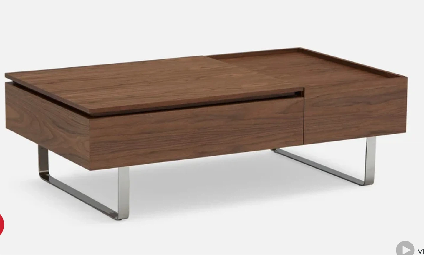 Structube Lift Top Coffee Table with Storage - Walnut Finish