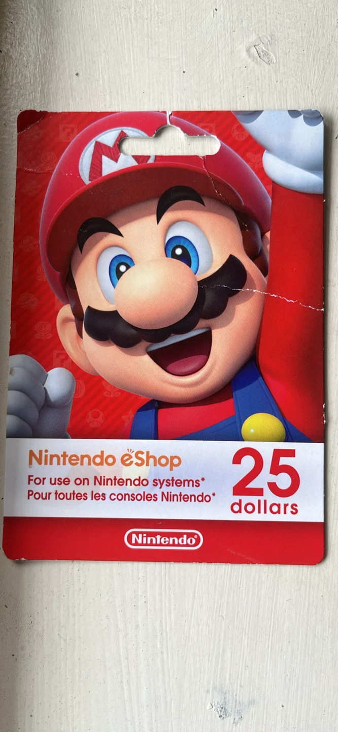 NOT REDEEMED! Nintendo eShop $25 Gift Card