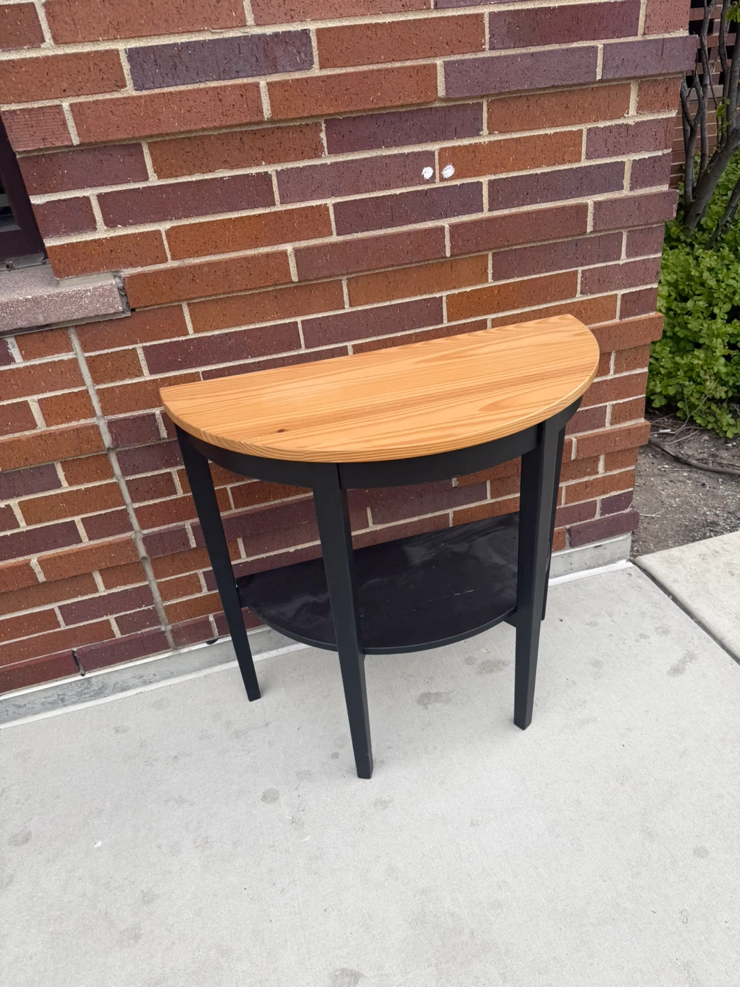 Half-Moon Console Table with Shelf - photo 3