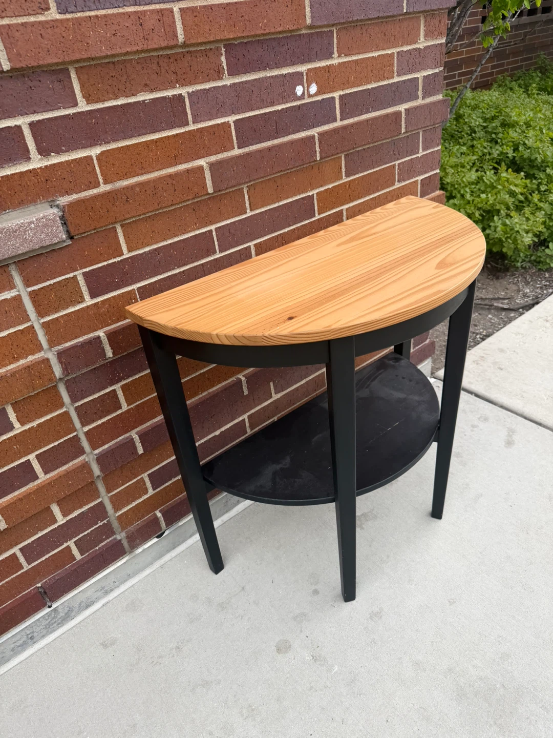 Half-Moon Console Table with Shelf - photo 4