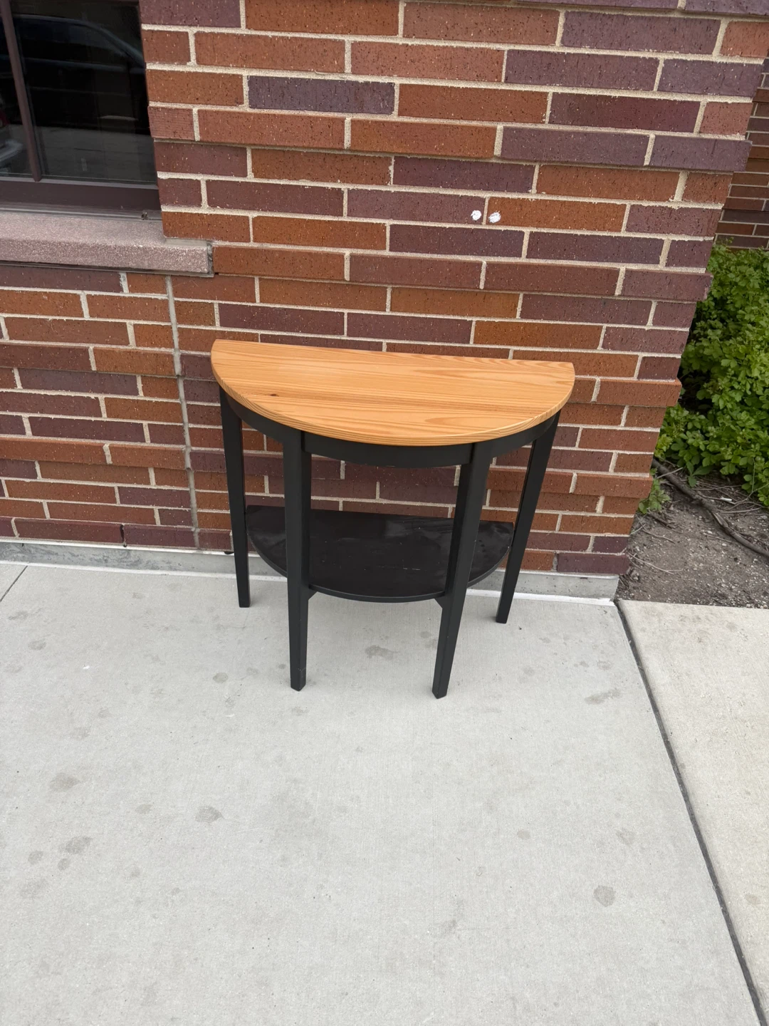 Half-Moon Console Table with Shelf