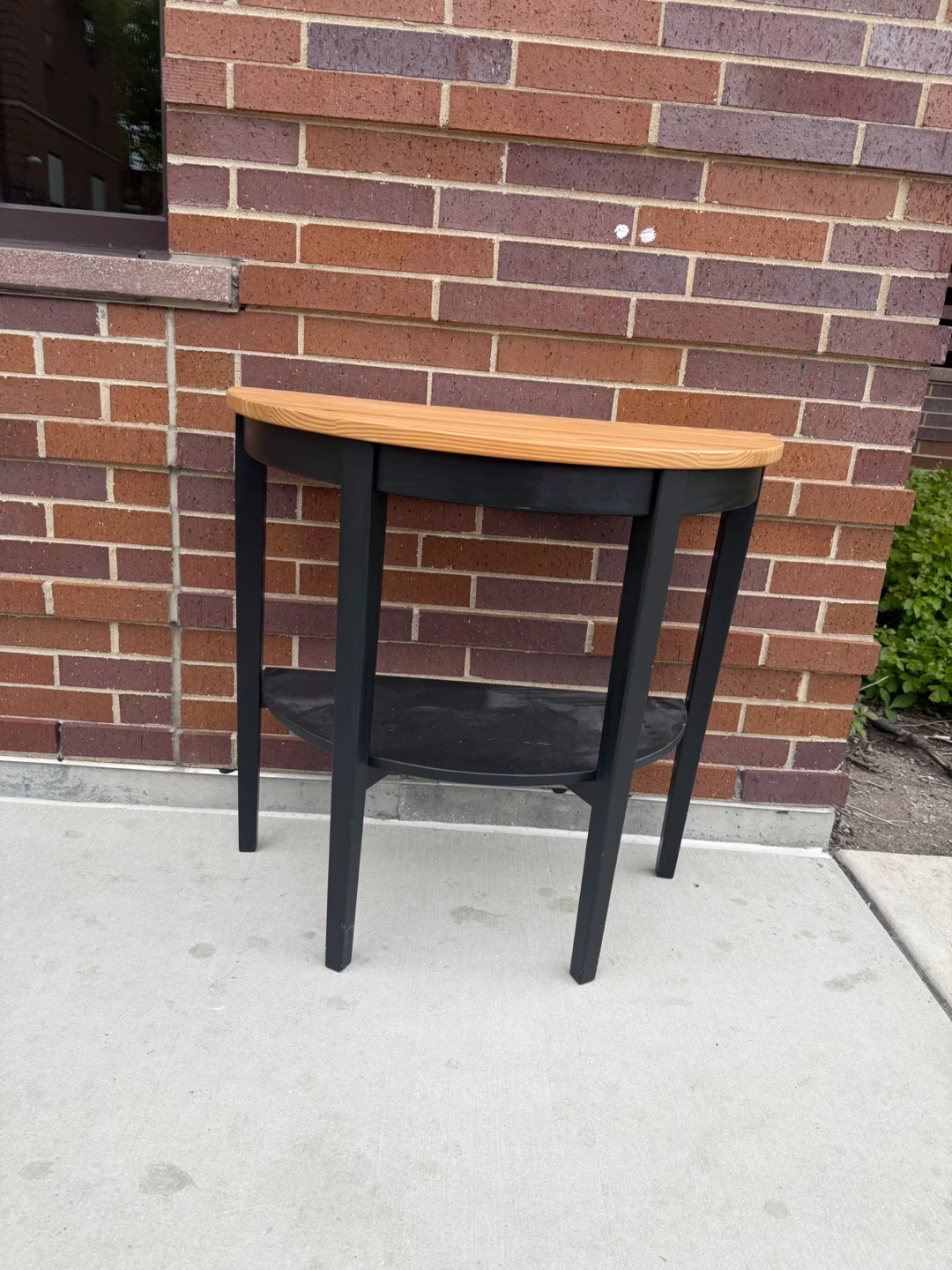 Half-Moon Console Table with Shelf - photo 2