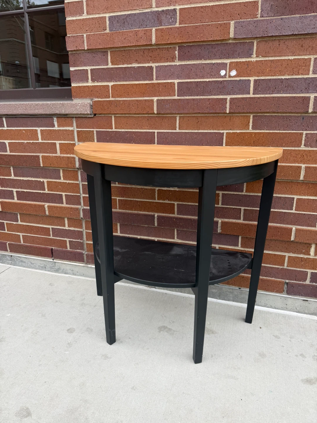 Half-Moon Console Table with Shelf - photo 5