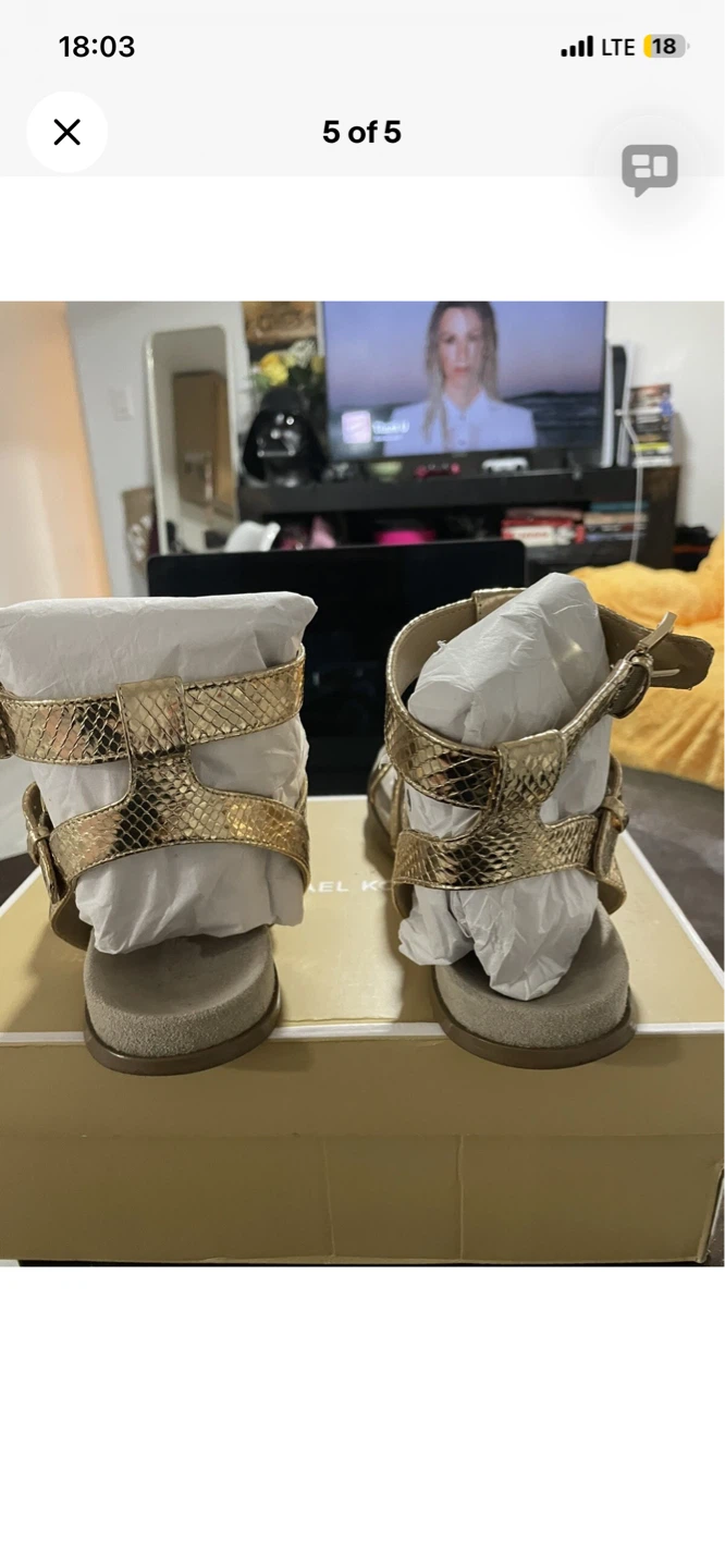 Michael Kors Gold Gladiator Sandals - photo 4
