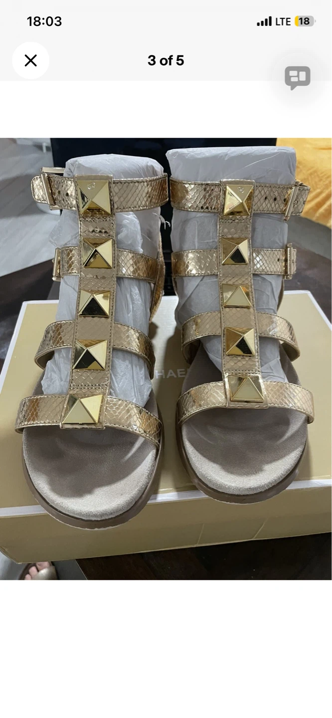 Michael Kors Gold Gladiator Sandals - photo 3