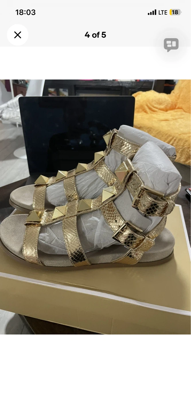 Michael Kors Gold Gladiator Sandals - photo 5
