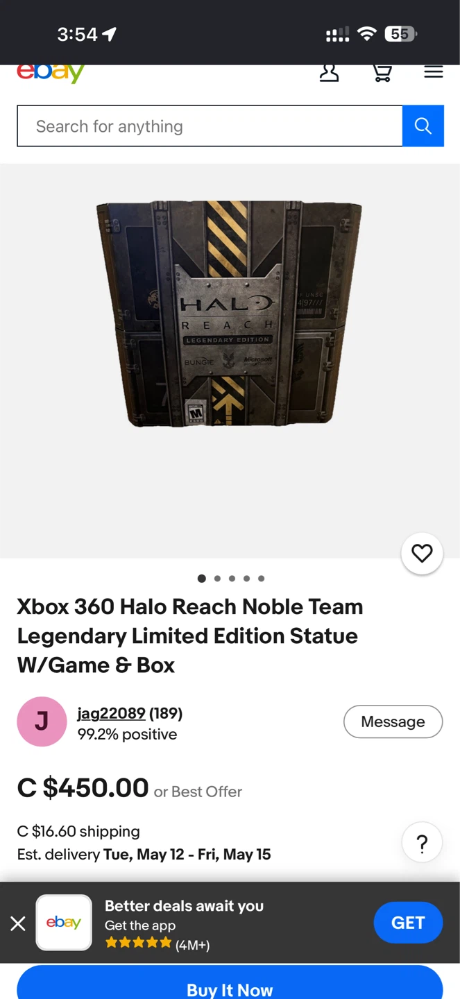 Xbox 360 Halo Reach Legendary Edition Statue W/Game & Box - photo 2