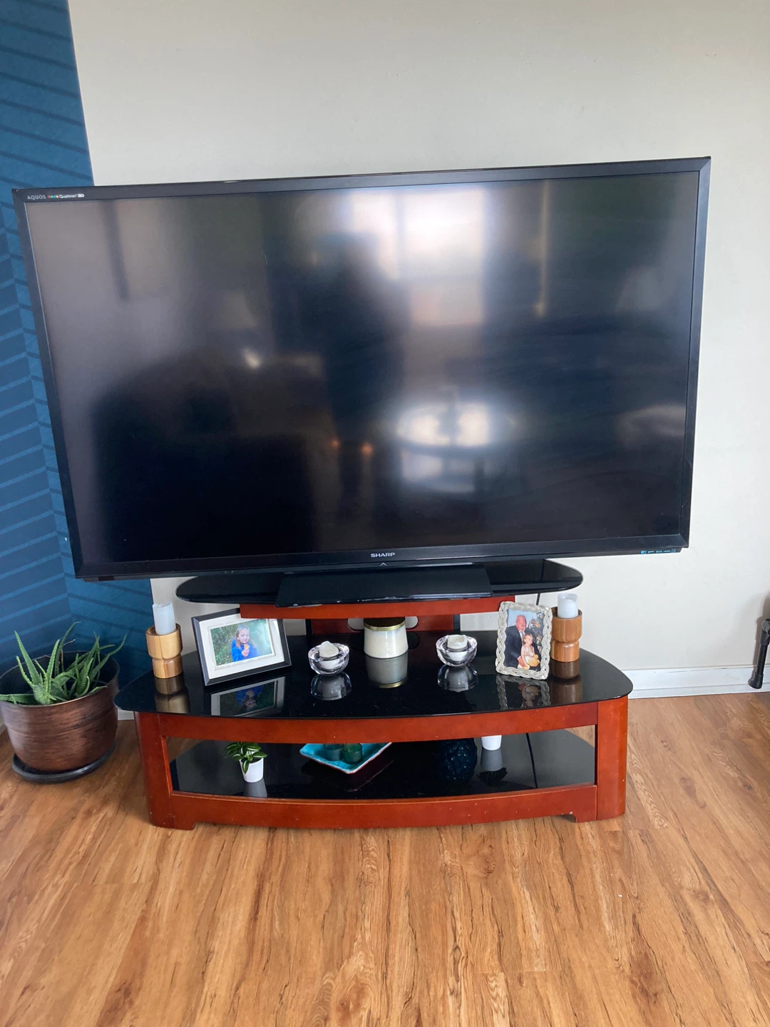 Sharp 50 inch TV and also television stand