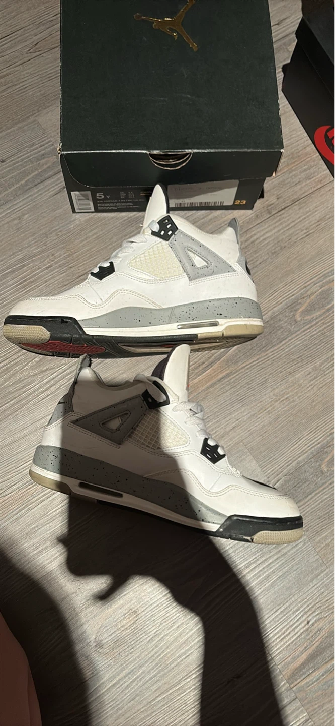 Air Jordan 4 Retro White Cement - Youth Size 5Y - photo 3