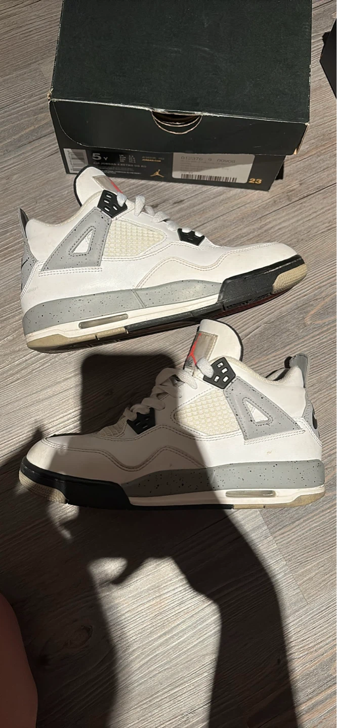 Air Jordan 4 Retro White Cement - Youth Size 5Y - photo 4