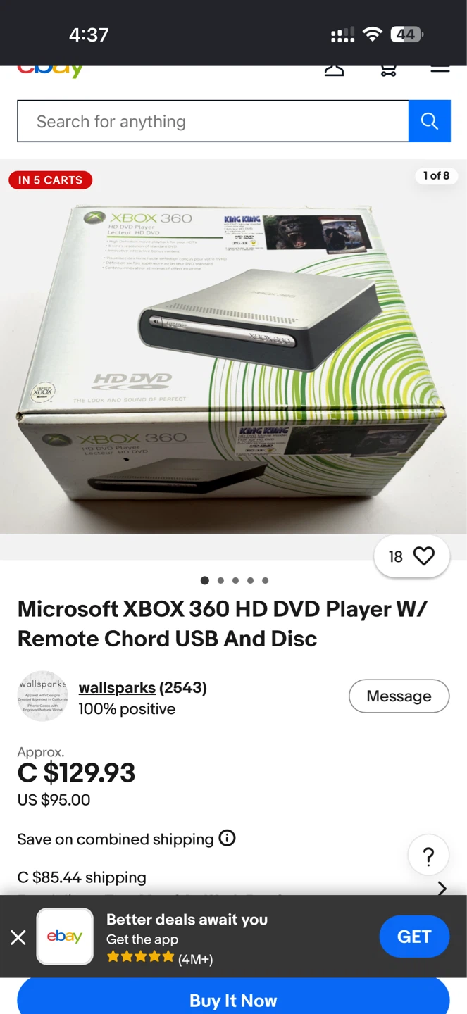 Microsoft XBOX 360 HD DVD Player With Remote, USB Cable & Disc