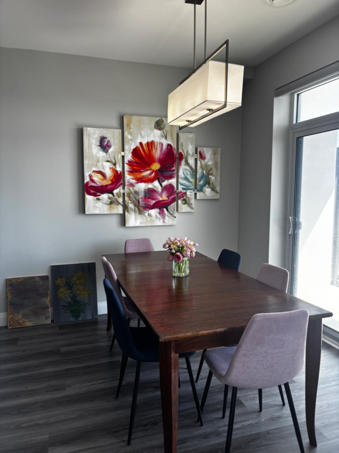 MOVE-OUT SALE — Solid Wood Dining Table + 6 Modern Chairs