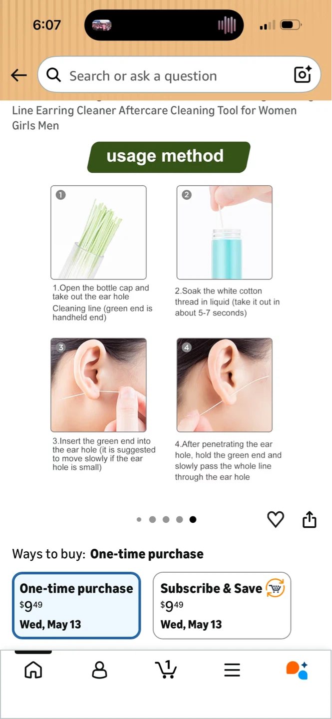 Line Earring Cleaner Aftercare Cleaning Tool for Women Girls Men - photo 2