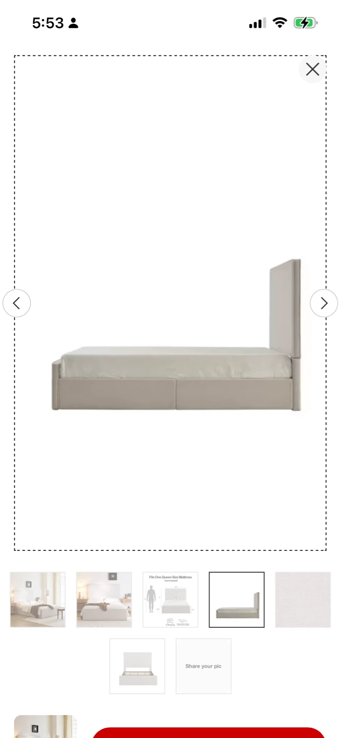 New Queen Size Upholstered Platform Bed Frame - Light Grey - photo 3