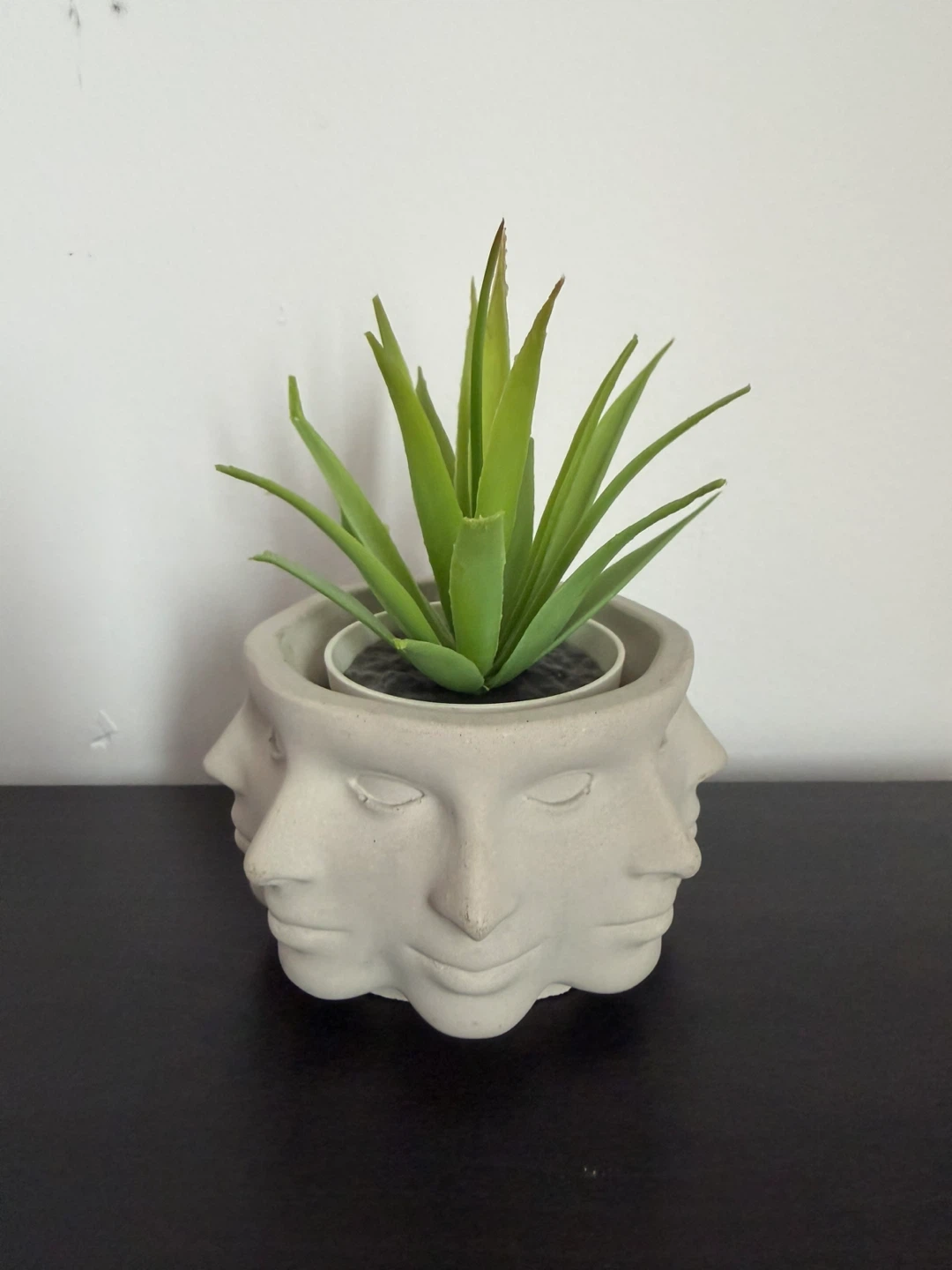Concrete Face Planter Pot