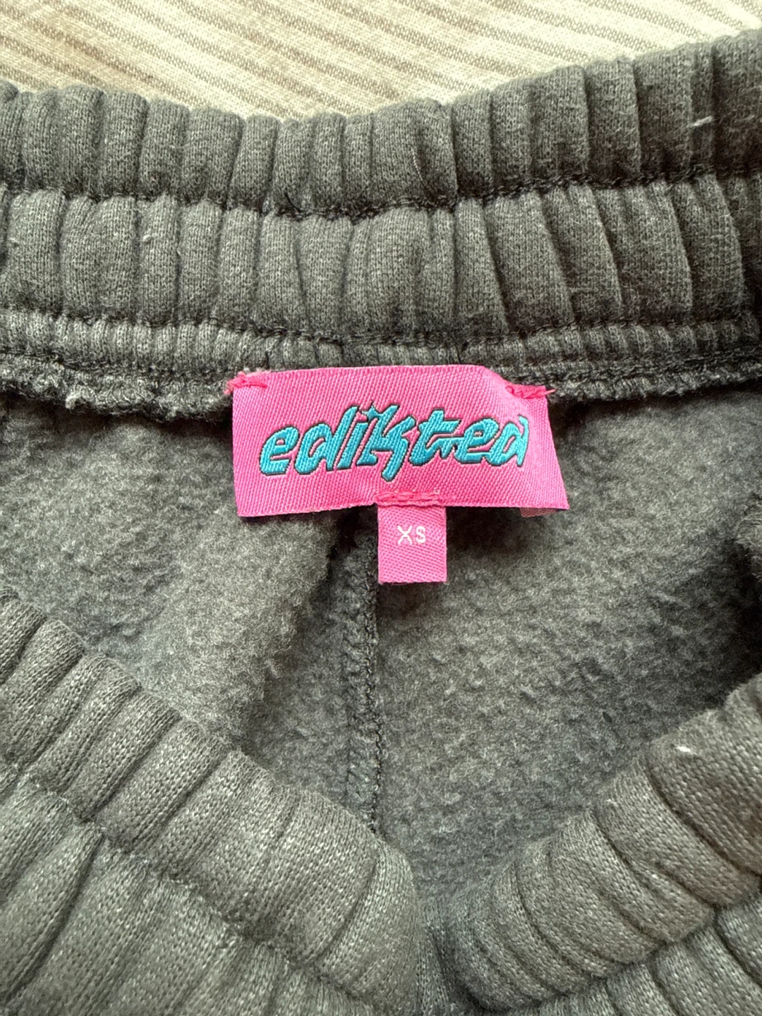 Edikted Grey Wide Leg Sweatpants with Pink Bows XS - photo 3