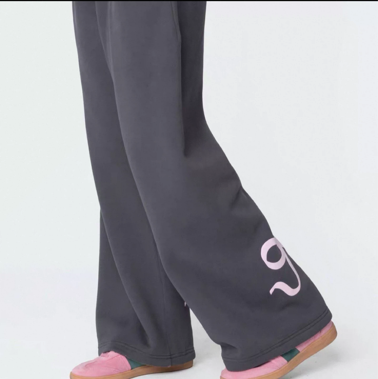 Edikted Grey Wide Leg Sweatpants with Pink Bows XS - photo 5
