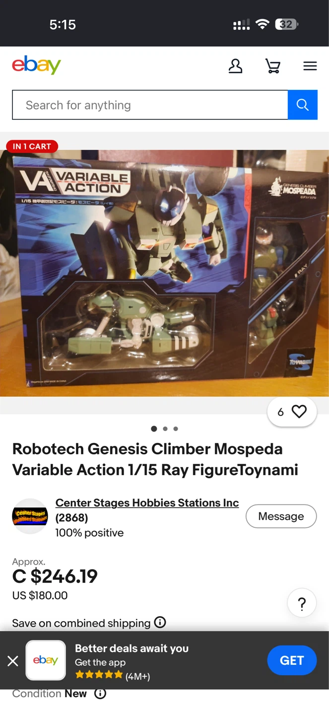 Robotech Genesis Climber  1/15 Ray Figure Toynami