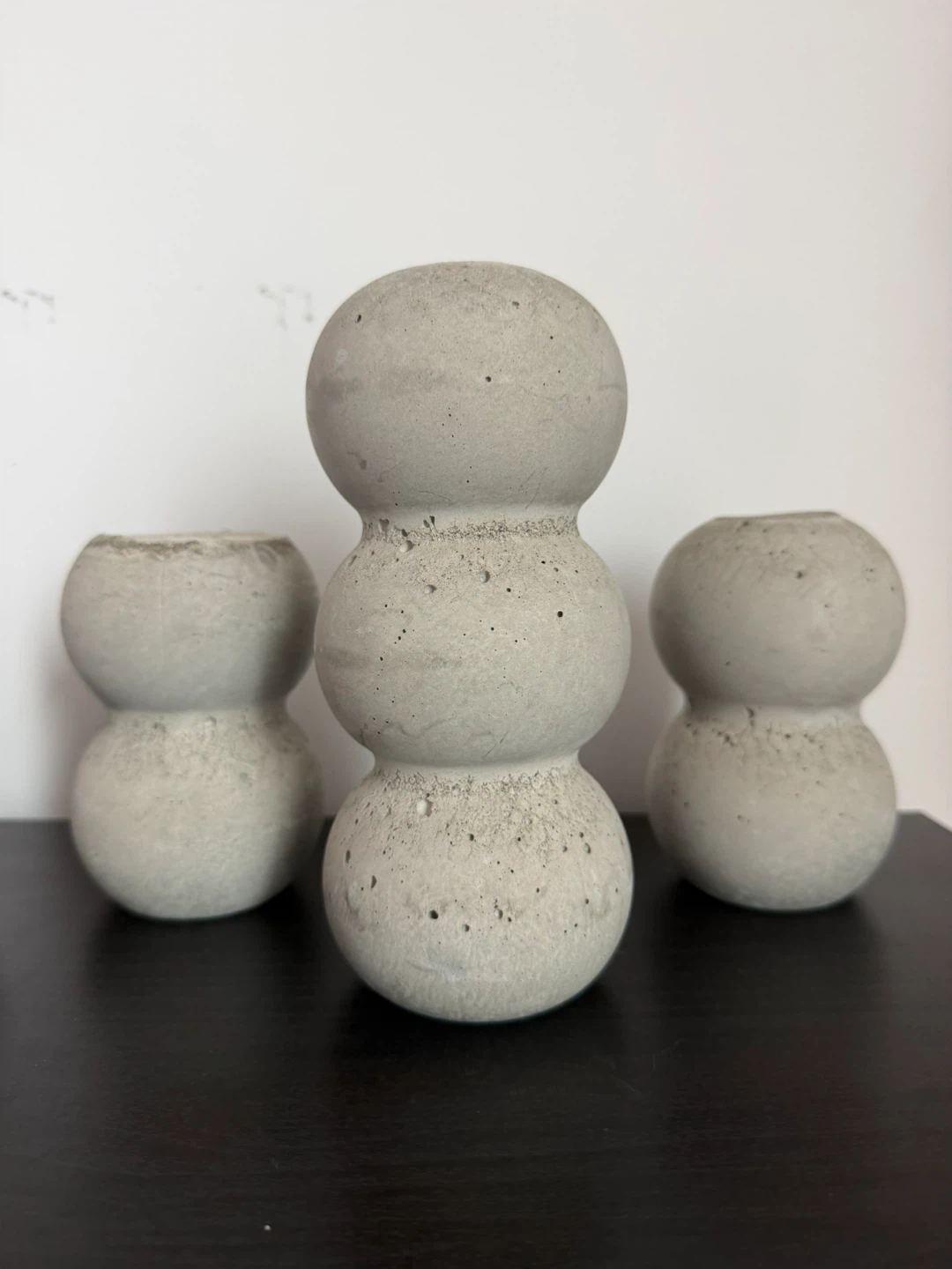 Set of 3 Concrete Decorative Objects