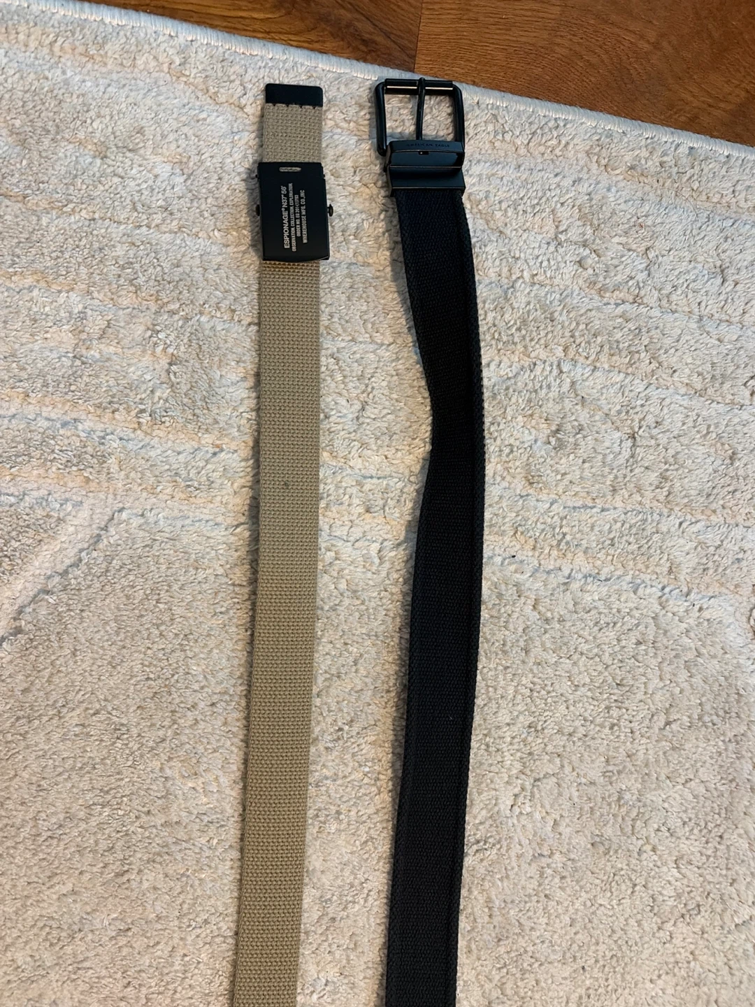 Canvas Web Belts - Black and Tan