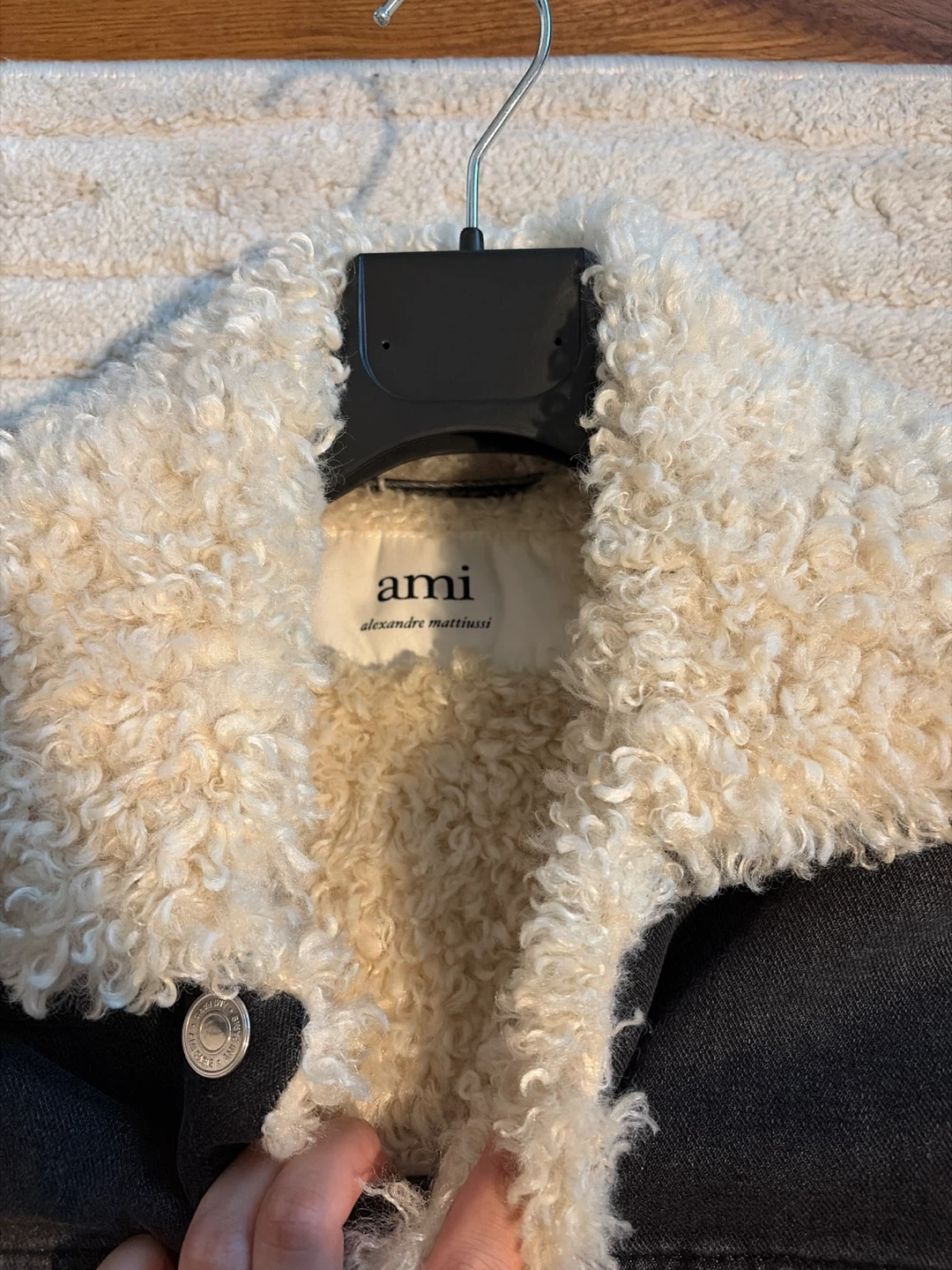 AMI Alexandre Mattiussi Denim Sherpa Lined Trucker Jacket - photo 3