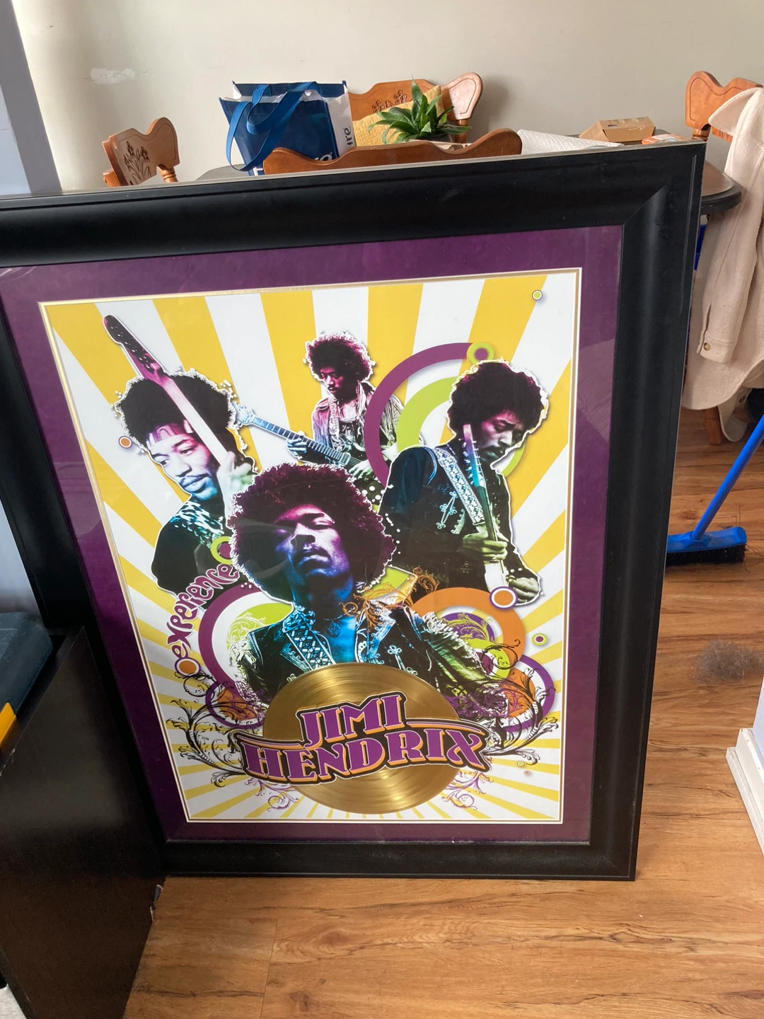 Framed Jimi Hendrix Gold Record Display