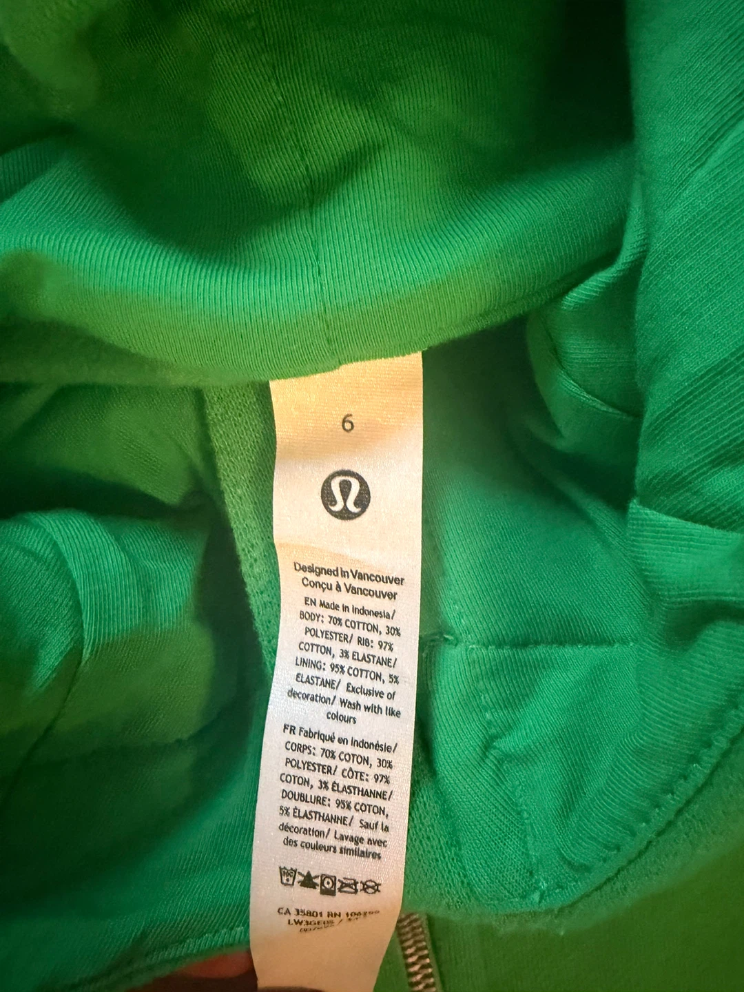 Lululemon Scuba Full Zip Hoodie Green Size 6 - photo 2