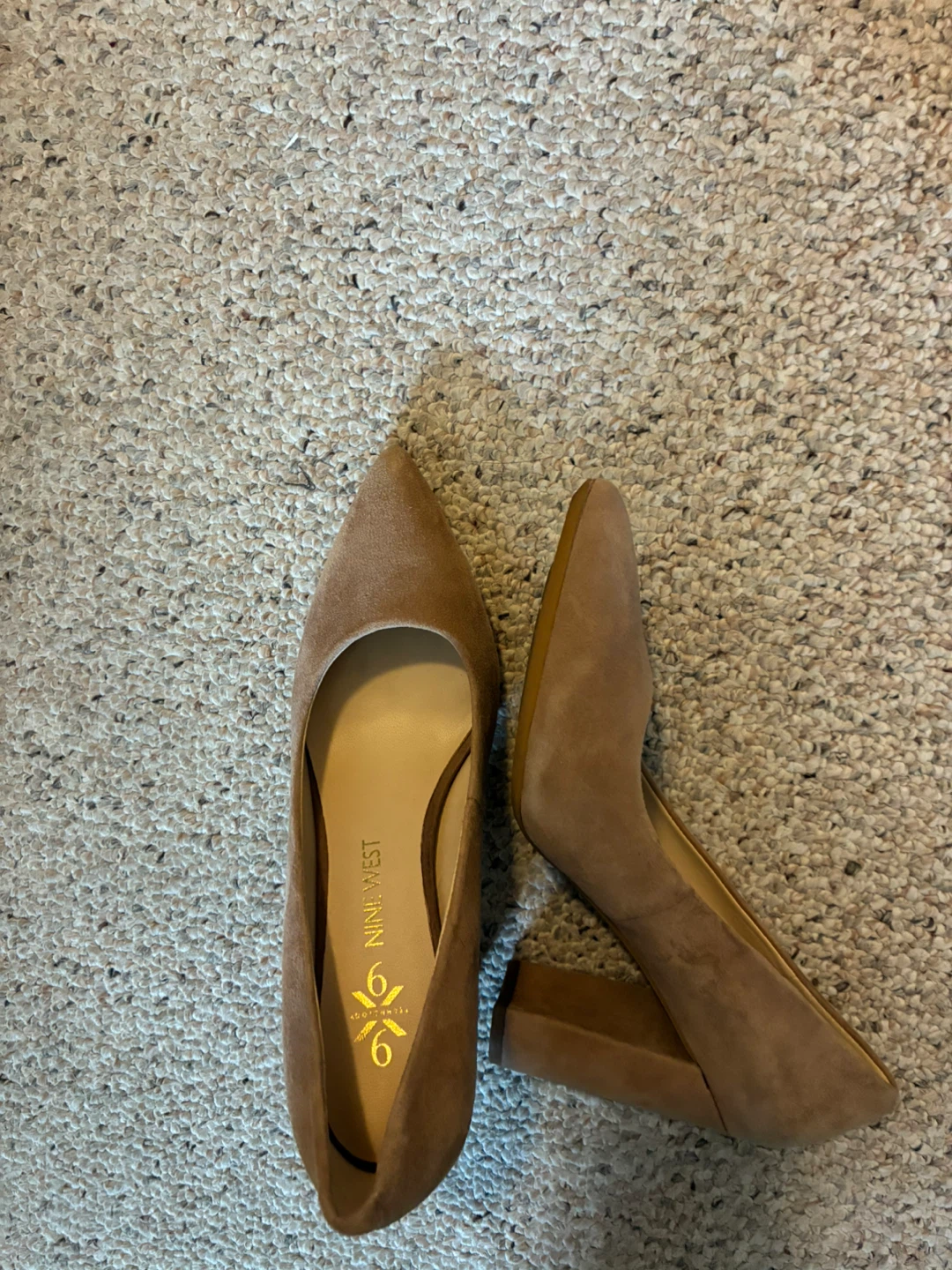 Nine West Suede Block Heel Pumps - Size 8