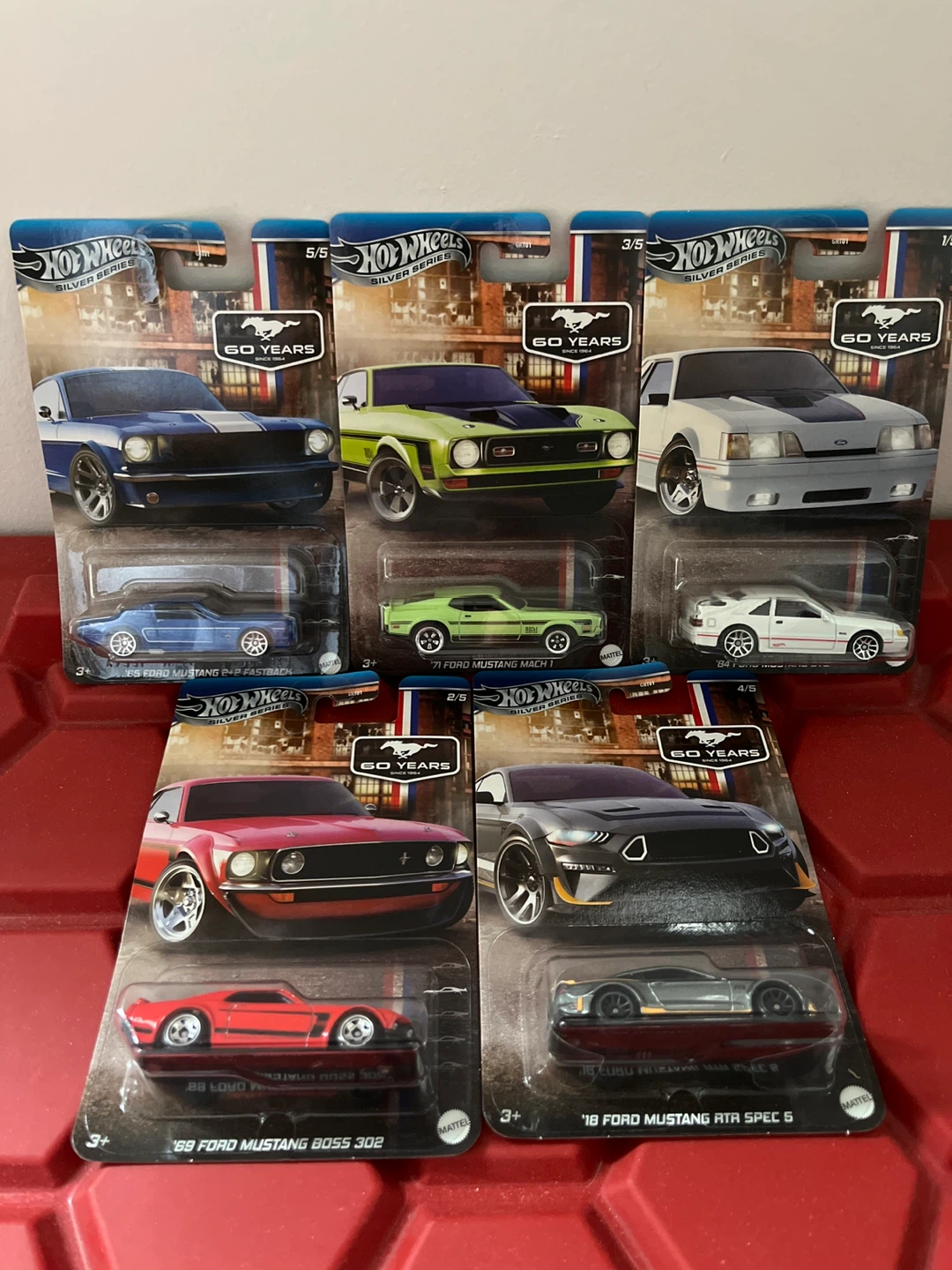 Hot Wheels Silver Series Ford Mustang Set (5 Cars)