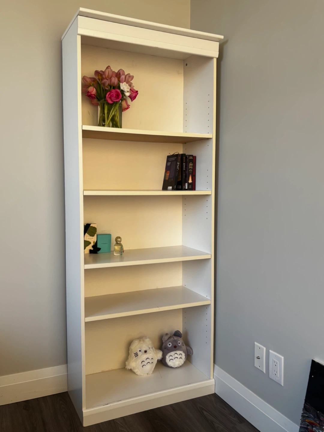 MOVE-OUT SALE — Tall White Bookshelf / Bookcase