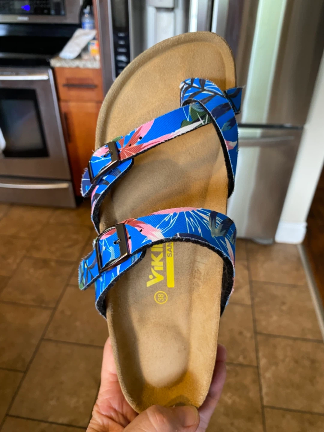 Viking Sandals - Blue Floral Print Size 38 - photo 2