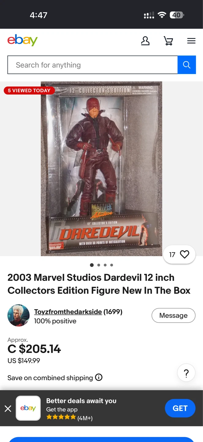 2003 Marvel Studios Daredevil 12 inch Collector's Edition Figure - photo 2