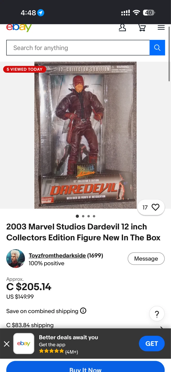 2003 Marvel Studios Daredevil 12 inch Collector's Edition Figure - photo 3