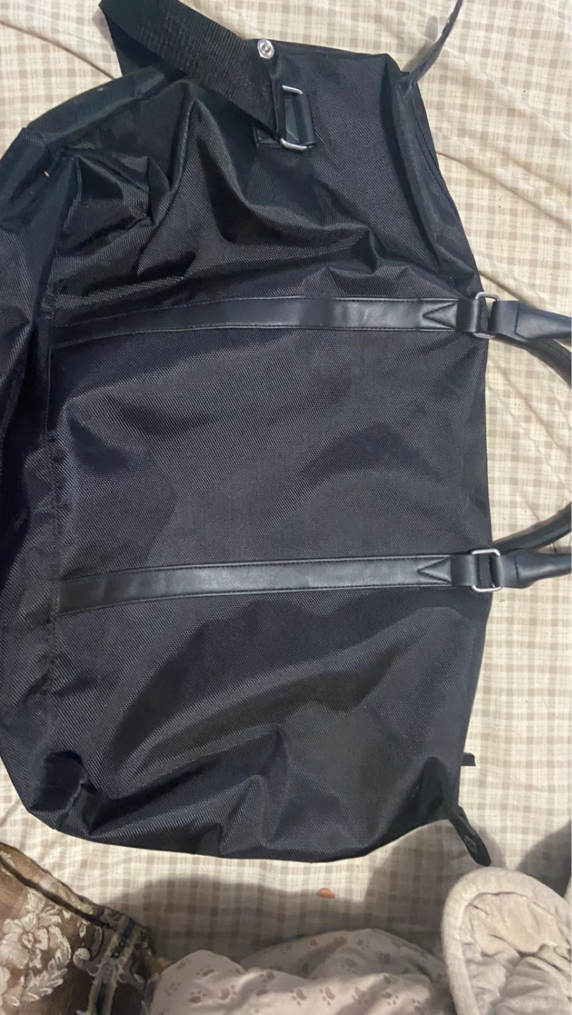 Black Duffle Bag with Leather Accents - photo 3
