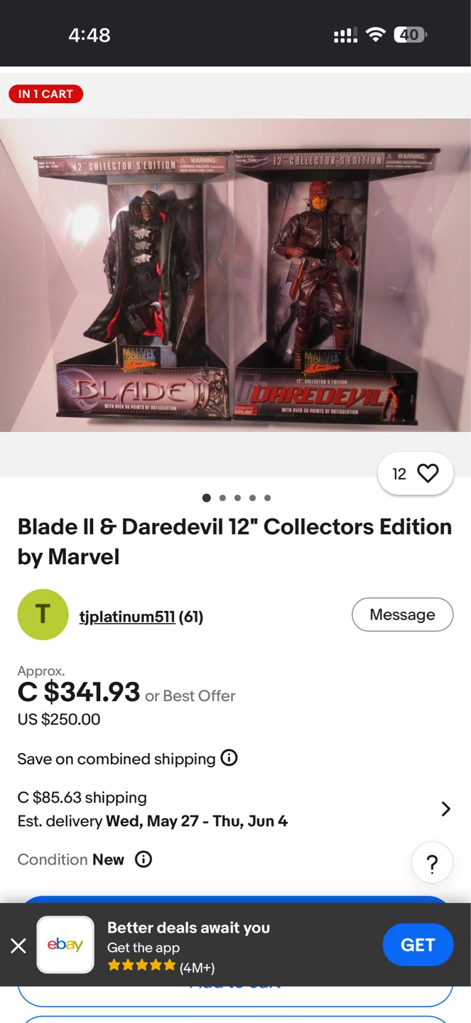 Marvel Blade II & Daredevil 12" Collector's Edition