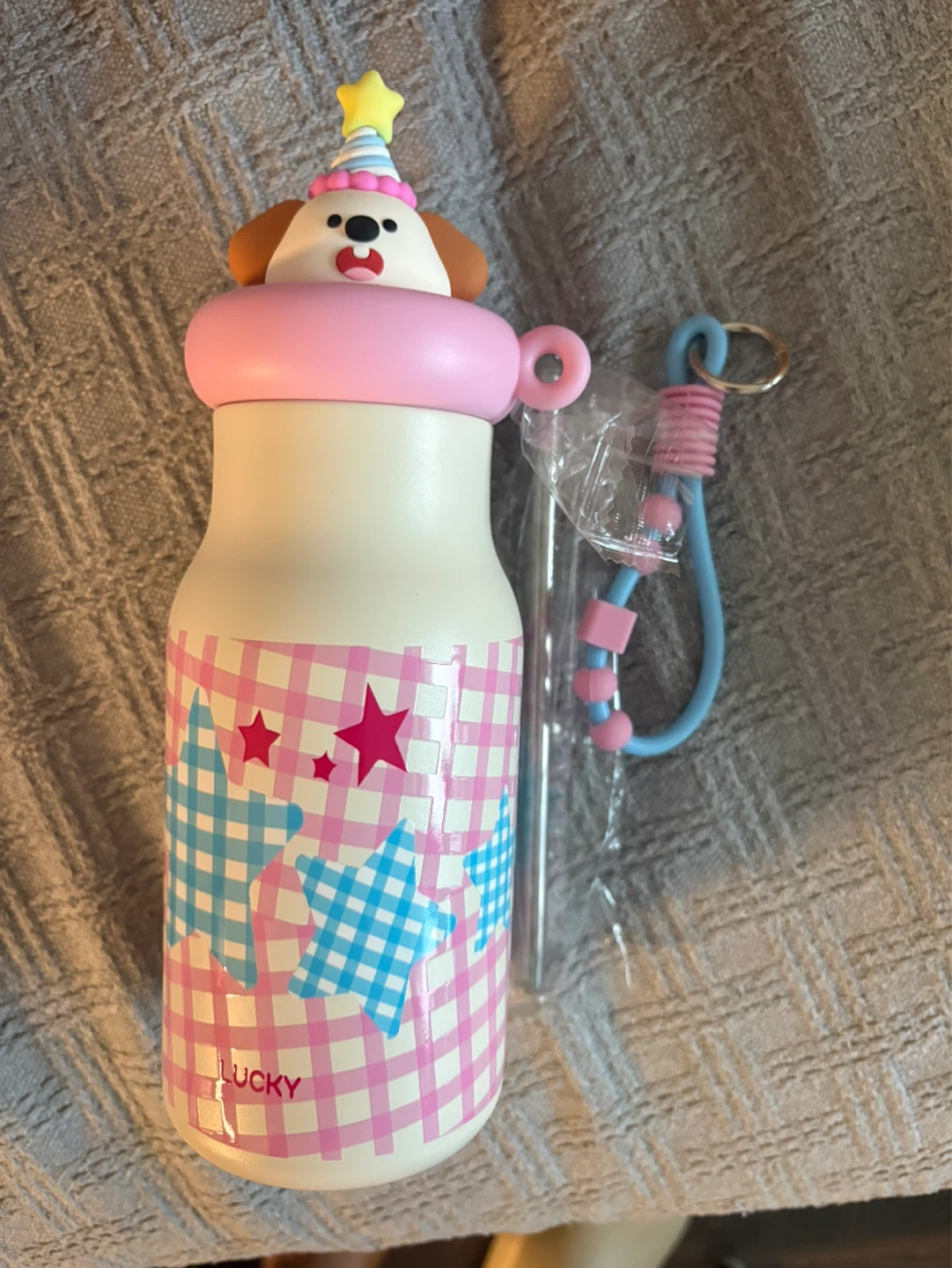 2 for $15 - 500ml cute Insulated Water Bottle with Straw