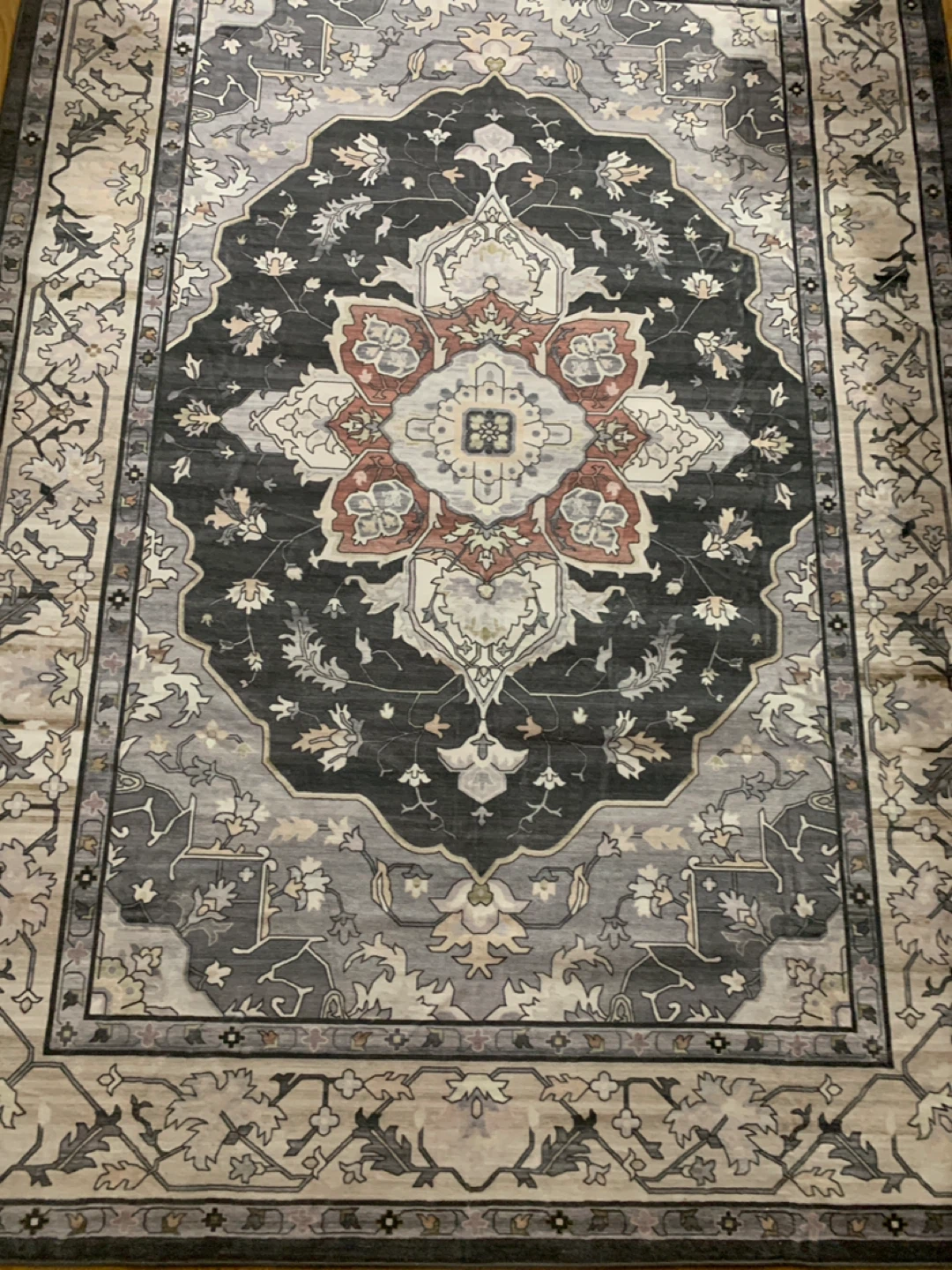 Persian Style Area Rug - Grey, & Cream - photo 2