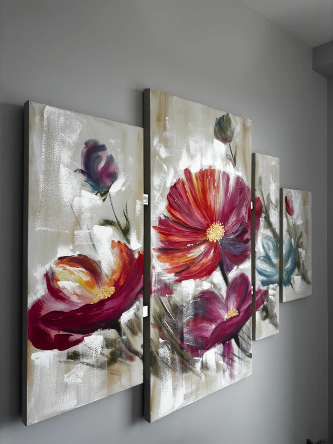 MOVE-OUT SALE — Large Framed Textured Floral Wall Art - photo 2