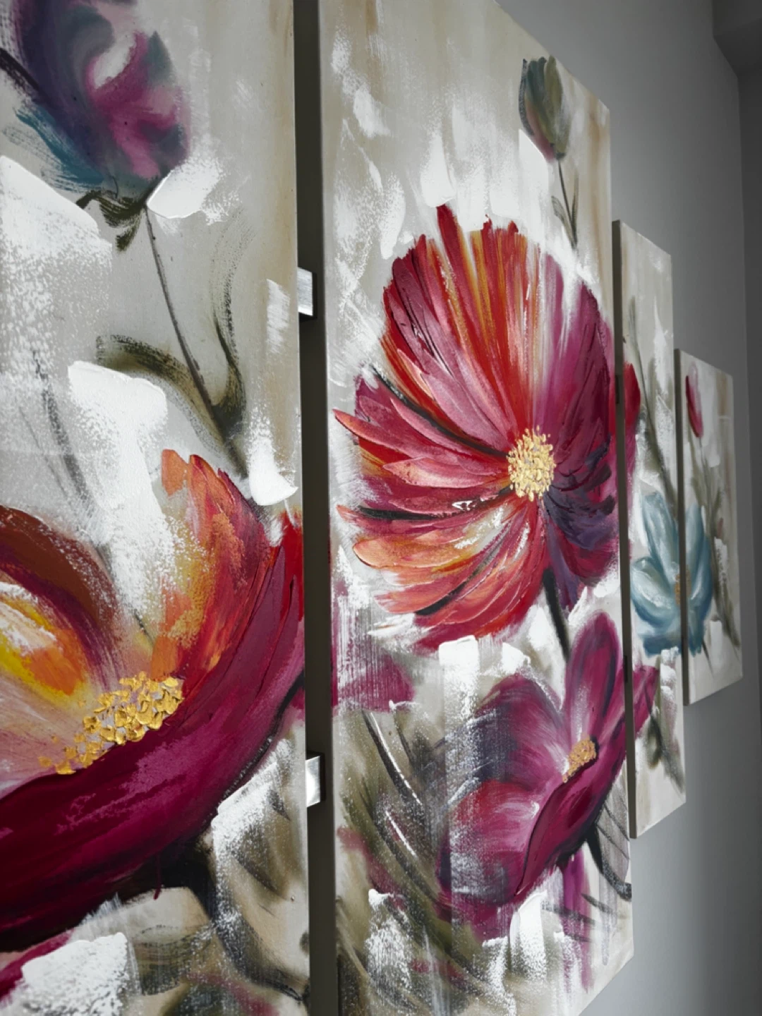 MOVE-OUT SALE — Large Framed Textured Floral Wall Art - photo 3